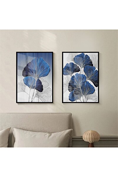 Harika bir ev |lacivert-gümüş Kombini Sonsuzluk Çiçekleri|çerçeveli Temperli ...