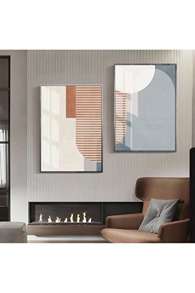 Harikabirev HARİKABİREV | COMBINAT DE FORME ABSTRACTE CREAM-GRI-BEIGE 3 | TAB...