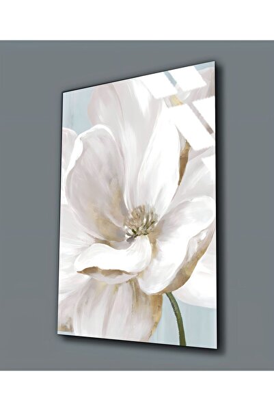 Harikabirev HARİKABİREV | PICTURĂ FLORALĂ ALBĂ PE STICLA INRĂZĂTĂ (TEMPERATĂ)...