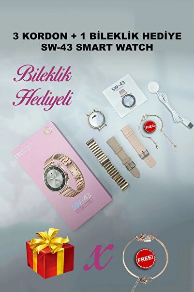 TMAX Kadın Akıllı Saat Amoled Ekran Sw43 3 Kordon ve Bileklik Hediye Smart Watch