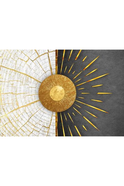 Harikabirev HARİKABİREV|GRİ-GOLD SEVİLEN SOYUT ŞEKİL KOMBİNİ 2|ÇERÇEVELİ TEMPERLİ CAM TABLO 3LÜ YATAY