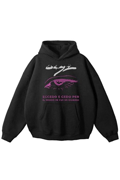 MAYDAY CULTURE Hanorac unisex negru din trei fire - Model largi