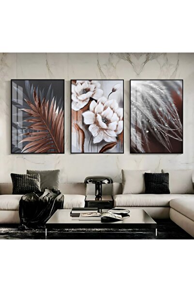 Harikabirev HARİKABİREV | COMBINAT DE FLORI-PELUCĂ DE CULOARE CUPRU-GRIS | TA...