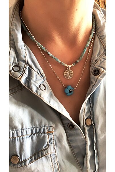 by özllem مجموعة تصميم قلادة ديزي مطرزة بالزجاج