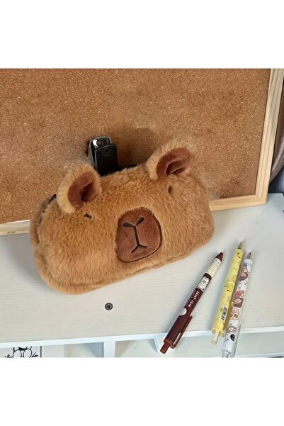 Kawaii Capibara în stil Y2K - Suport pentru stilou drăguț din pluș