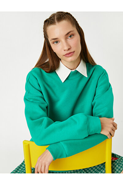 Koton Голям суичър с кръгла яка и полар отвътре