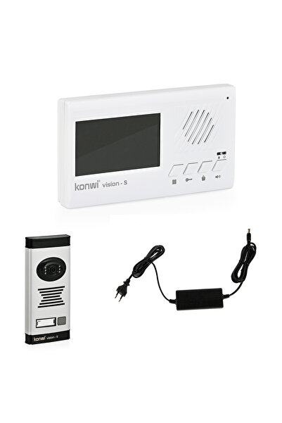 konwi intercom Görüntülü Diafon Seti Villa tipi Konwi vision-s 4.3 Monitör Kameralı Zil Paneli 40w Güç Kaynağı