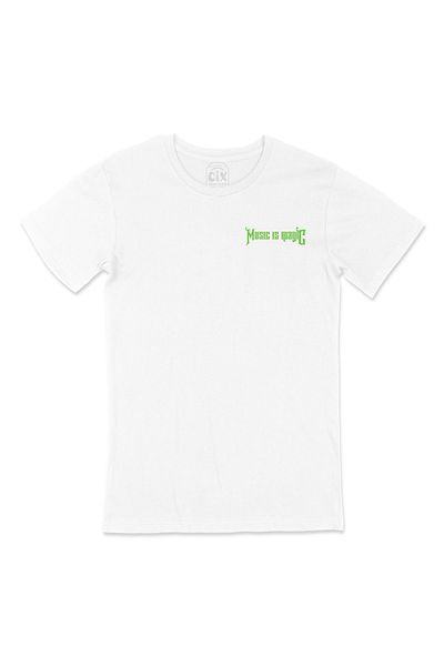 Cix Tricou alb cu design de logo Music Is Magic Pocket