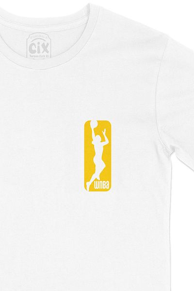 Cix Tricou alb cu logo Wnba Pocket galben