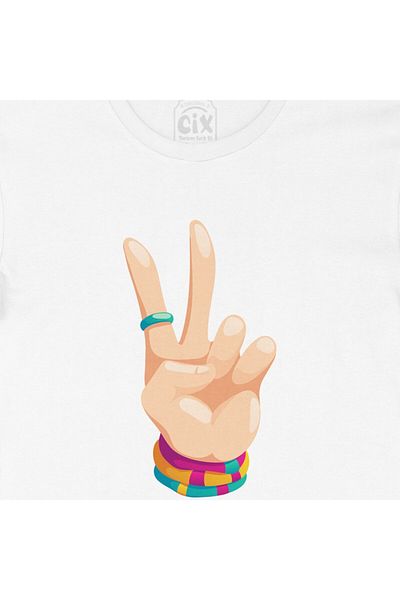 Cix Victory Sign Patterned T-Shirt