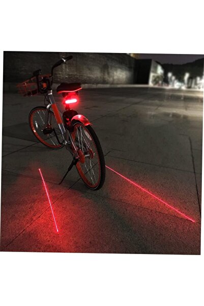 ENASHOP Çok Fonksiyonlu Pilli Bisiklet Led Lazer Işığı Arka Stop Lambası