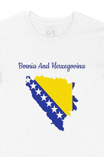 Cix Tricou cu hartă și steagul Bosnia și Herțegovina