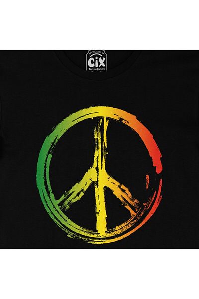 Cix Μαύρο T-Shirt με εικονίδιο ειρήνης