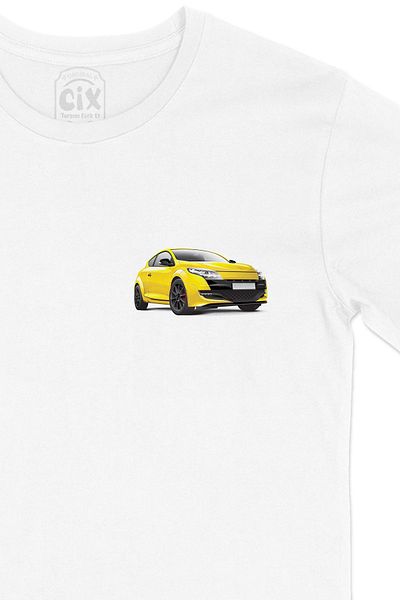 Cix Tricou alb cu design galben Coupe Car Pocket Logo