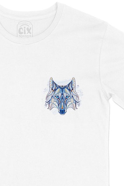 Cix Λευκό μπλουζάκι με σχέδιο λογότυπου Blue Wolf Pocket
