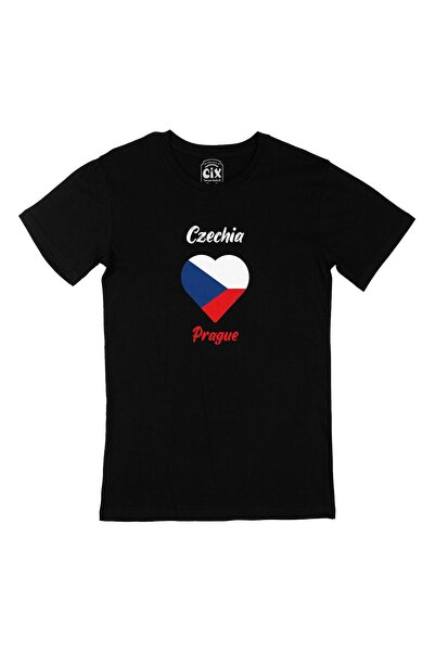 Cix Prag, Češka Republika, zastava, crna majica sa srcem