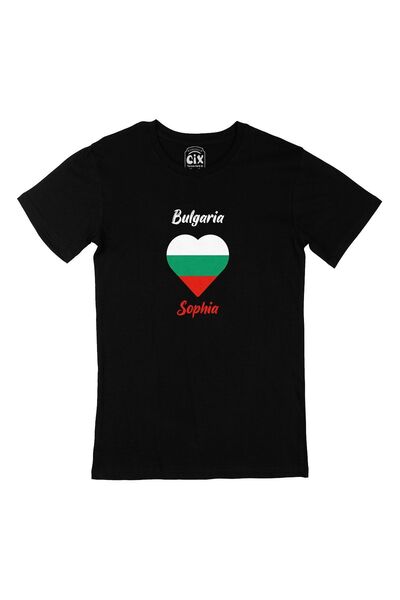 Cix Sofija, Bugarska, zastava, srce, crna majica