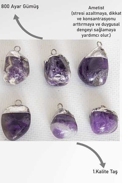 Tesbih Atölyesi Amethyst Stone - Certified Drummed Necklace