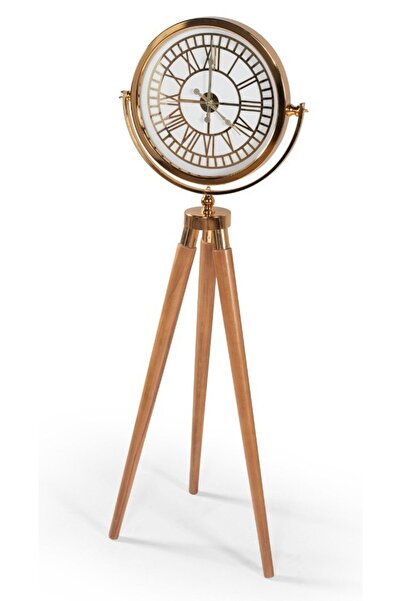 Genel Markalar Dab Home - Tripod Ayaklı Saat Gold Kaplama - Ev Ofis Dekorasyo...