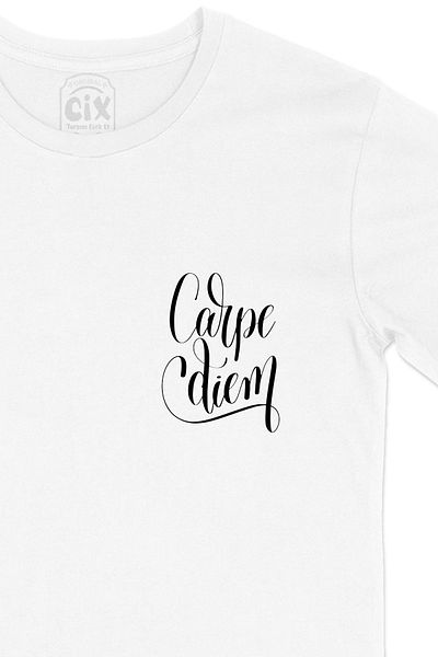 Cix Λευκό μπλουζάκι Carpe Diem με σχέδιο λογότυπου τσέπης