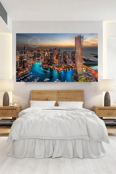 EMİLART Dekoratif  Modern Dubai Şehir City Manzarası Emlak Mimarlık Ofisleri ...
