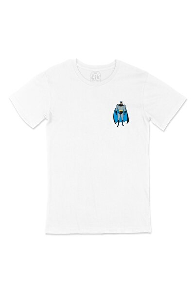 Cix Batman Dark Knight White T-Shirt with Pocket Logo Design
