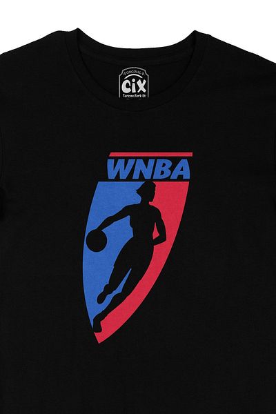Cix Tricou unisex negru cu logo Wnba