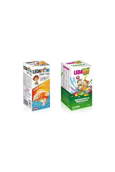 LedaPharma Ledavit Fish Oil - 150 Ml Multivitamin and Multimineral Orange Syrup