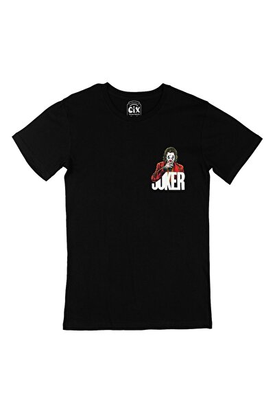 Cix تي شيرت أسود بتصميم شعار جيب الجوكر
