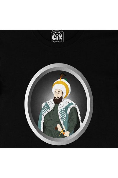 Cix Μαύρο T-shirt Fatih Sultan Mehmet