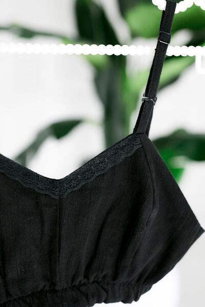 BeyzBaby Şile Bezi Black Muslin Bustier