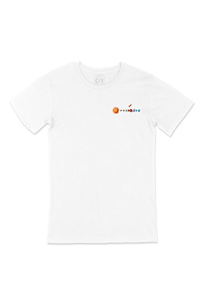Cix تي شيرت أبيض - تصميم شعار الكوكب والجيب