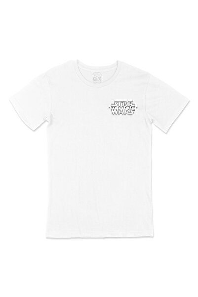 Cix Star Wars Poslednji Džedajevi bela majica sa dizajnom logotipa na džepu