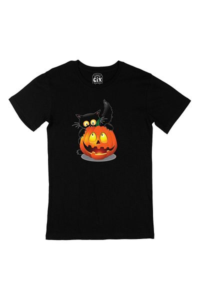Cix Halloween Cat Black T-Shirt