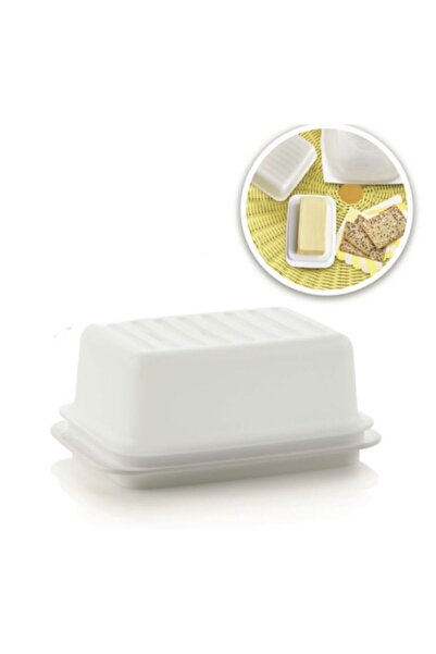 Tupperware حاوية تخزين الزبدة مع غطاء أبيض Esc