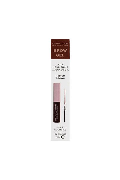 Revolution Revolution Brow Gel Medium Brown Brown Eyebrow Gel