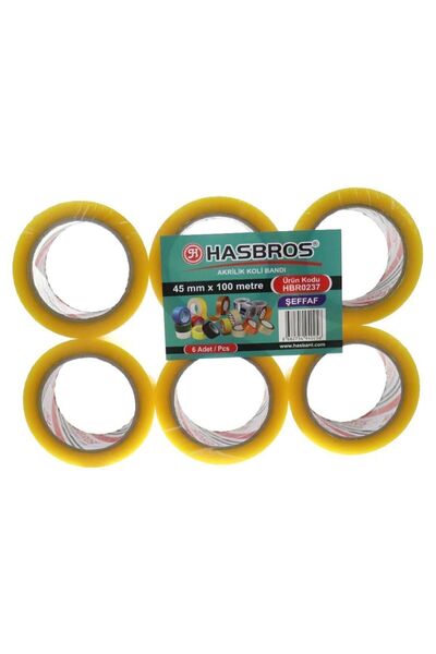 Hasbros Şeffaf Koli Bantı 6'lı 45mm*100m