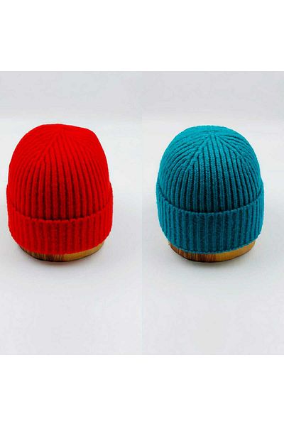 SOFT AKSESUAR Unisex Knitted Solid Beanie Sweater