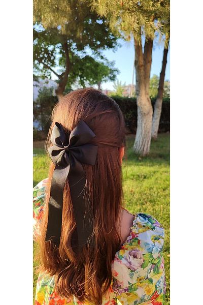 kombin takı مشبك القوس الأسود ذو الذيل الطويل - تفاصيل مشبك Grosgrain