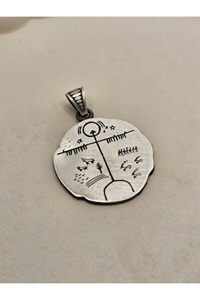 Ari Jewelry Doğanın Ritmi: Gümüş Şaman Kam Davulu Kolye Ucu