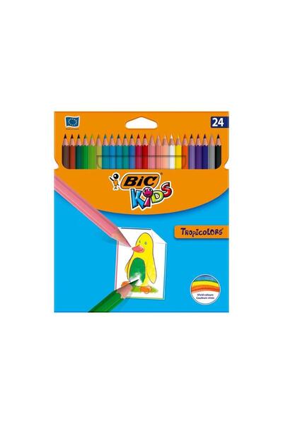 Bic ألوان ثلاثية الألوان للأطفال من Bıc - عبوة من 24 لونًا