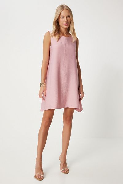 Happiness İstanbul Damen Dusty Rose Summer Woven Bell Dress BF00067