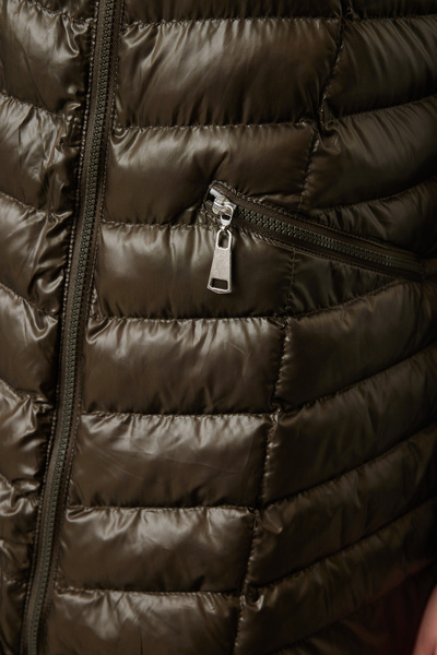 Trendyol Curve Khaki Regular Fit Zippered Vest - TBBAW25BH00004