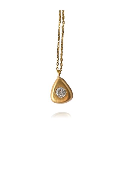 LİNYA JEWELLERY Aura Minimal Taşlı Damla Kolye