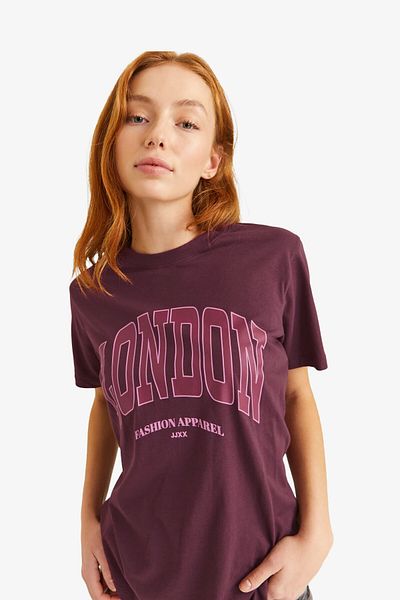 JJXX Tricou Jxmerle Roșu Claret pentru damă 12260607 -Sassafras