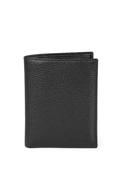 Daniel Klein Dkl1344-1 Men's Black Wallet & Card Holder Made of Real Leather