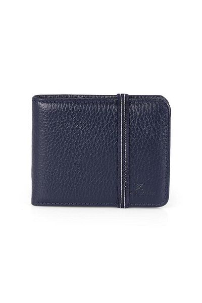 Daniel Klein Dkl0794-2 Men's Navy Blue Wallet & Card Holder Made of Real Leather