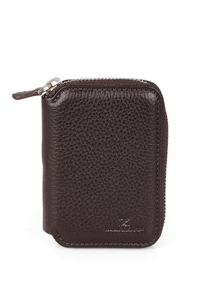 Daniel Klein Dkl0796-3 Rectangular Zipper Made of Real Leather Brown Women's Wallet