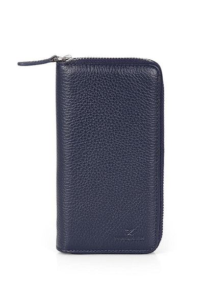 Daniel Klein Dkl3016-2 Women's Large Volume Zippered Navy Blue Wallet & Card Holder in Purse Form