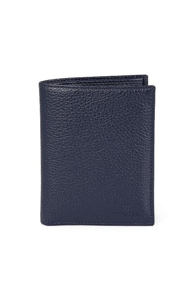 Daniel Klein Dkl1344-2 Large Volume Made of Real Leather Men's Navy Blue Wallet & Card Holder
